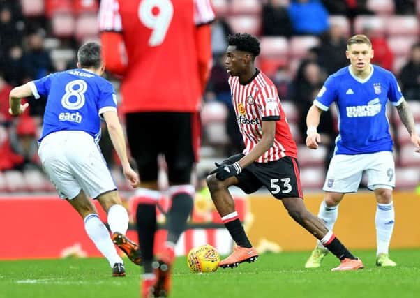 Ovie Ejaria looks to create on his Sunderland debut against Ipswich. Picture by Frank Reid
