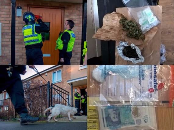 The raids took place in Sunderland this morning. Pictures: Northumbria Police.