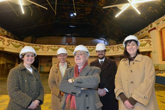 The Old Grand Electric cinema to be moved to Beamish.
Beamish staff from left Racheal Palmieri, Matthew Henderson, Nick Butterley and Geraldine Straker with former projectionist Bill Mather