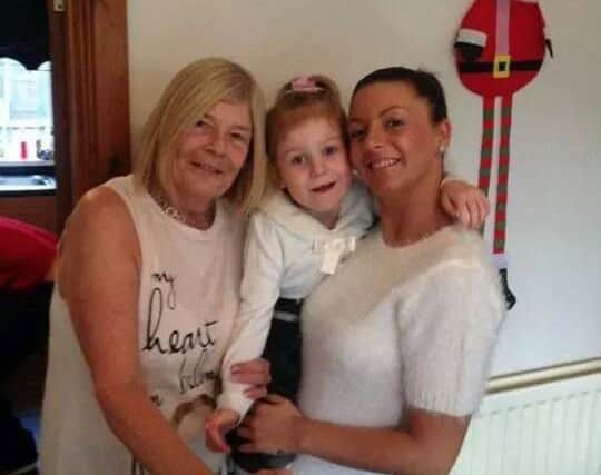 Child of Courage nominee Eden Wilde with nana Anne McManners (left) and mum Shona McManners (right).