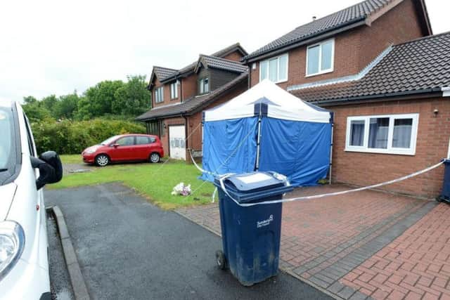 A police cordon at the couple's Sunderland home.