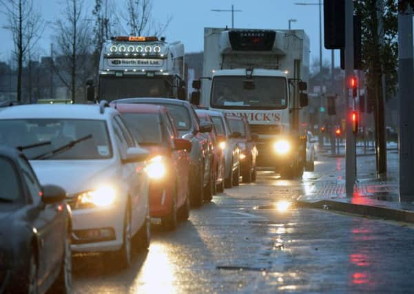 Sunderland traffic and traffic queues St Mary's Way