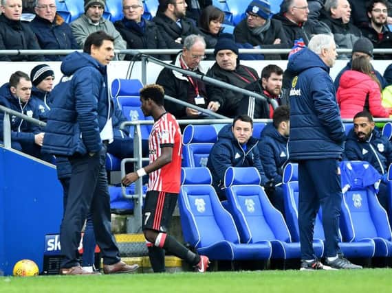 Ndong was sent off in his last Sunderland appearance