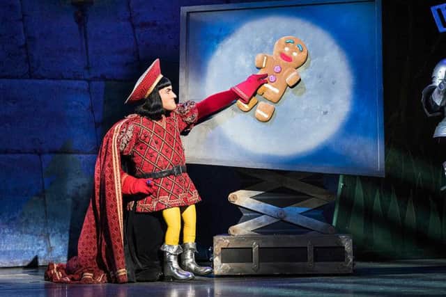 Samuel Holmes as Lord Farquaad. Picture: Helen Maybanks.