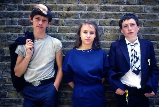Left to right, Tim Polley as Steven Banks, Melissa Wilks as Jackie Wright and Lee MacDonald as Samuel "Zammo" Maguire during the mid-1980s.