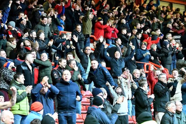 Sunderland fans go mad in the away end.