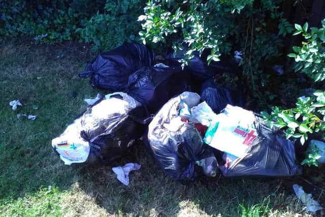 Rubbish dumped by Kelly Cummings in Tadcaster Road, Sunderland.
