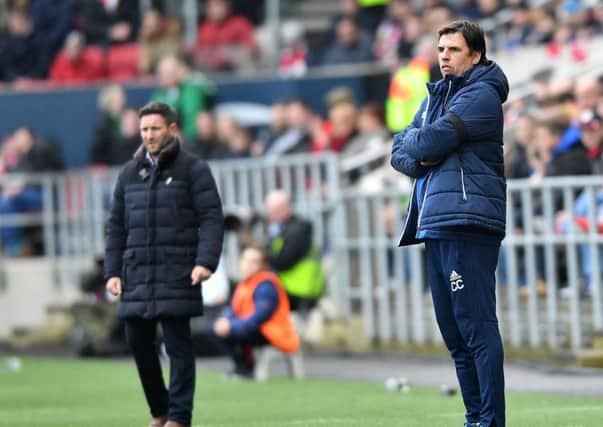 Chris Coleman watches from the sidelines at Ashton Gate. Picture by Frank Reid