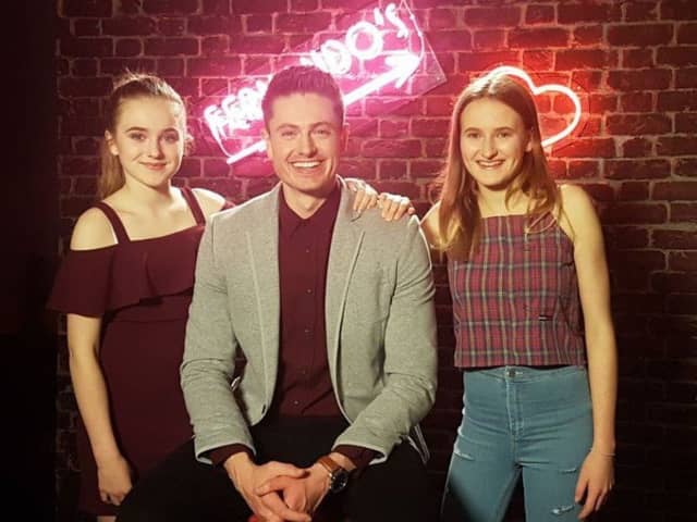 Martin Potts with cousins Grace (left) and Sophia