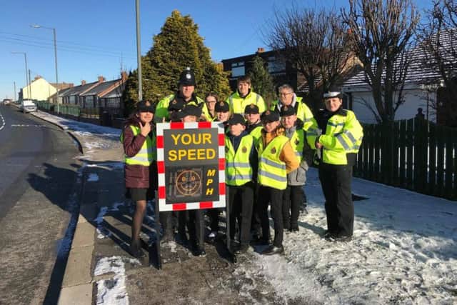 Schoolchildren helped keep a check on the speeds of motorists during the nine-day campaign. Photo by Durham Constabulary.
