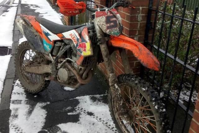 One of the bikes seized by officers as part of Operation Relentless. Photo by Durham Constabulary.
