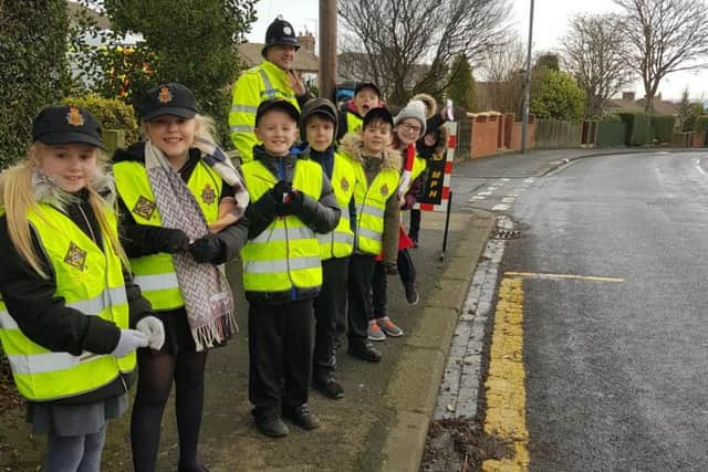 The Mini Police helped officers out in the community. Photo by Durham Constabulary.