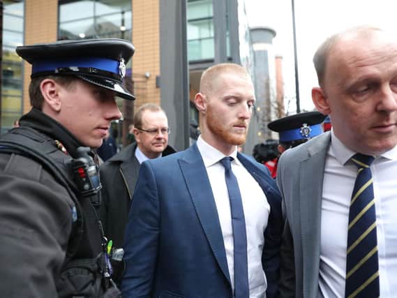 England and Durham cricketer Ben Stokes, 26, leaves Bristol Magistrates' Court where he was told he will face a crown court trial over an altercation outside a nightclub. Photo by the Press Association.
