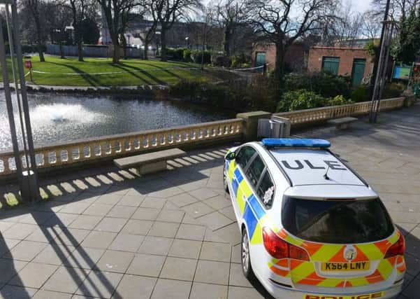 The police cordon in place at Mowbray Park yesterday.