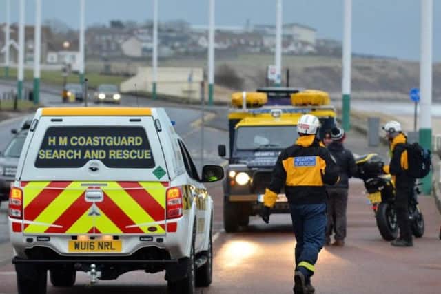 Coastguard Rescue Team members at Seaburn today