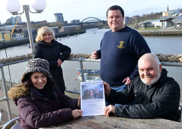 From left MP Julie Elliott, Boar's Head Lisa Fairweather and Sunderland Maritime Heritage Nick Simpson and Chris Carolan.