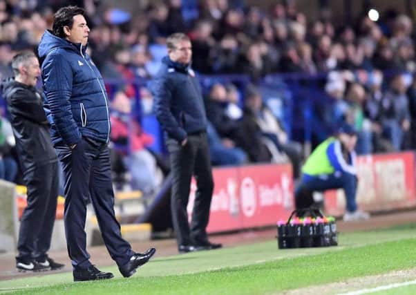 Chris Coleman shuts his eyes as he watches Sunderland slide to defeat at Bolton last night. Picture by Frank Reid