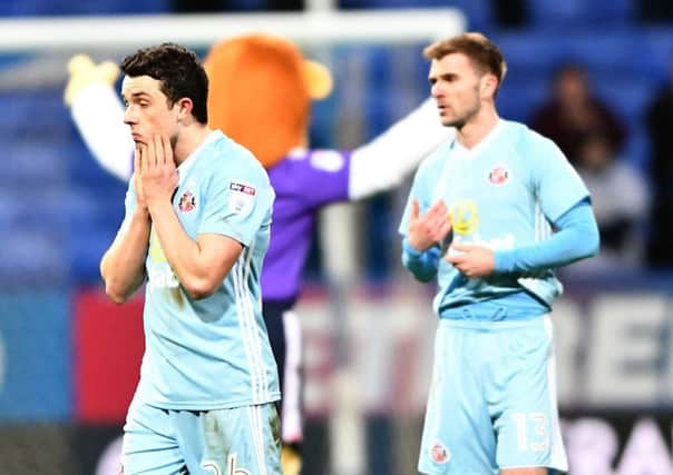 Sunderland's George Honeyman suffers at the final whistle at Bolton last night. Picture by Frank Reid