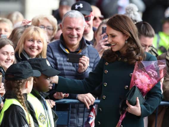 The Duchess of Cambridge outside The Fire Station.