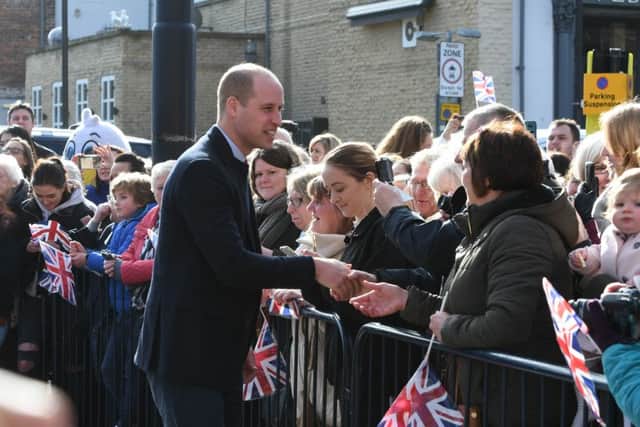 Duke and Duchess of Cambridge during their visit to the former Sunderland Fire Station