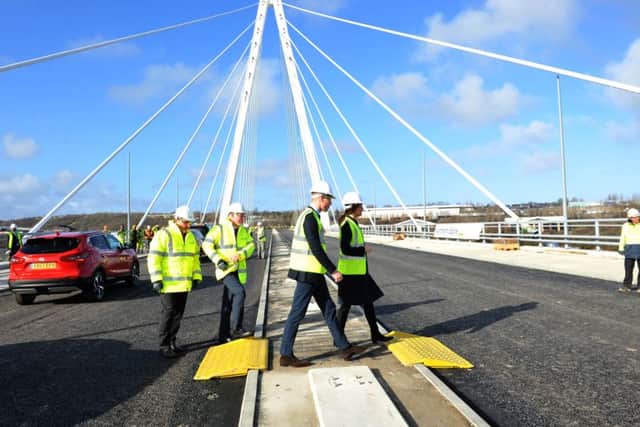 The Duke and Duchess of Cambridge visit the new Wear crossing, Northern Spire.