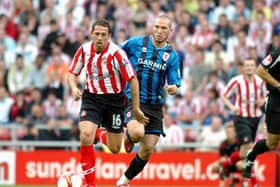 Michael Chopra heads for goal in Sunderland's 2-0 win over Middlesbrough in September 2008, when he scored both goals. Picture by Kevin Brady