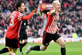 Jonny Williams celebrates one of Sunderland's goals.