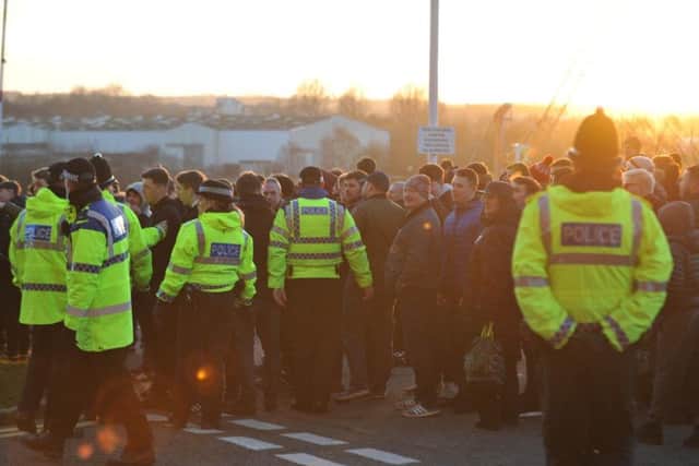 Middlesbrough fans taunt their Sunderland rivalsescorted back to their coaches