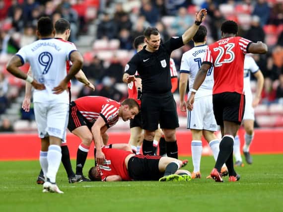 Paddy McNair, Sunderland midfielder, injured his groin against Middlesbrough. Picture by Frank Reid.