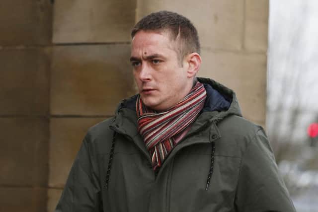 Ryan Young arriving at Sunderland Magistrates' Court following the death of his three-week-old son, Reggie Young, in June 2015.