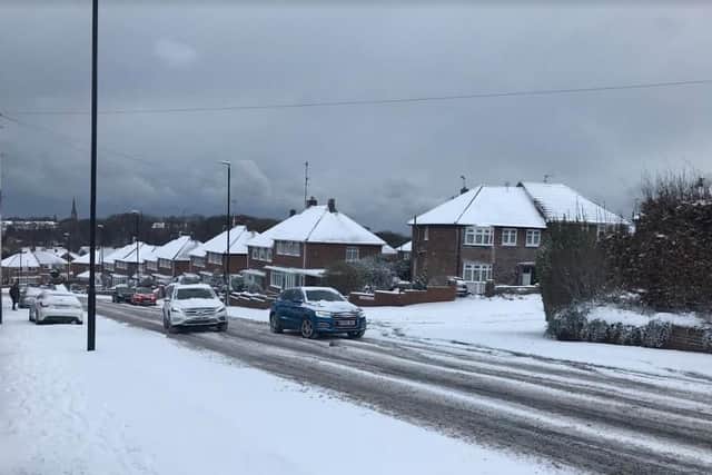 Cars stuck on Strawberry Bank in Sunderland this morning.