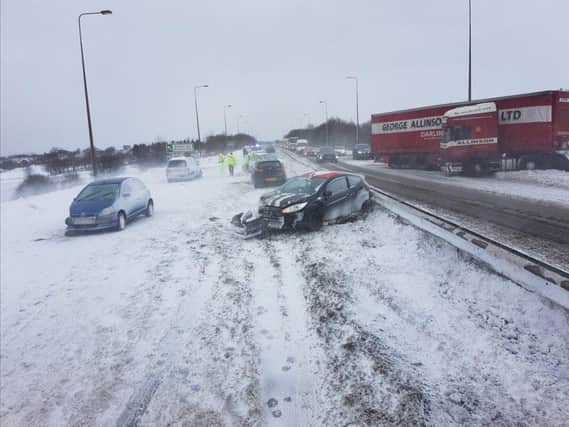 Durham RPU have Tweeted this photo of the A19 at Peterlee showing collisions both northbound and southbound.