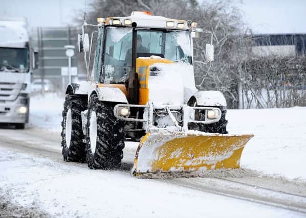 A snow plough on the A181 over the A19.