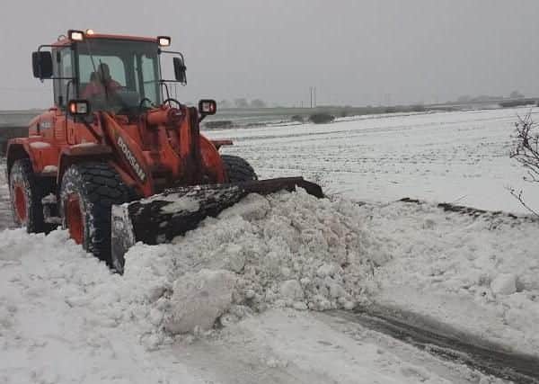 A photo shared by Sunderland City Council as it clears snow from Burdon Lane.