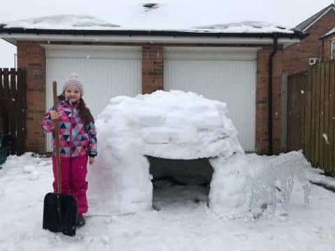 Camille Stokes and her family spent three days creating their masterpiece from snow.