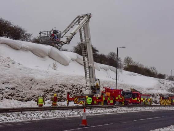 Tyne and Wear Fire and Rescue Service tried to remove some of the snow on Saturday.