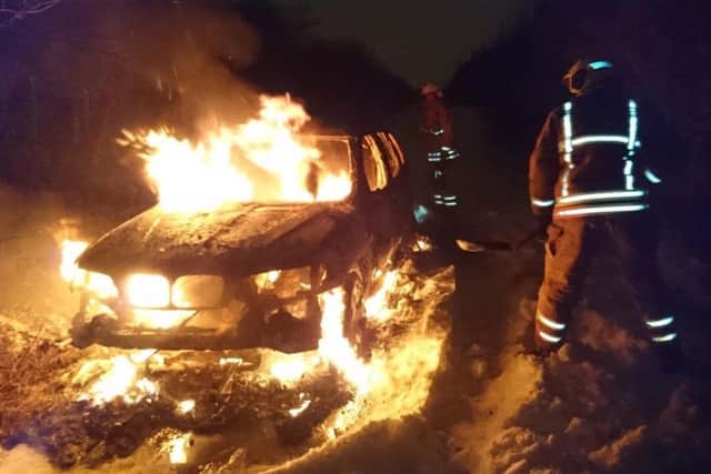The vehicle was well alight when the firefighters arrived at West Pastures.