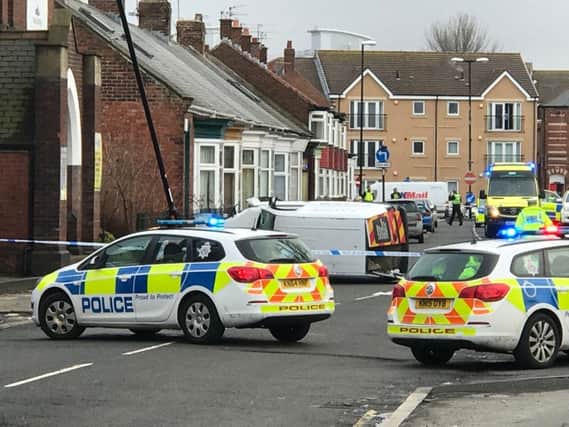 The scene of the crash on Fulwell Road in Sunderland.