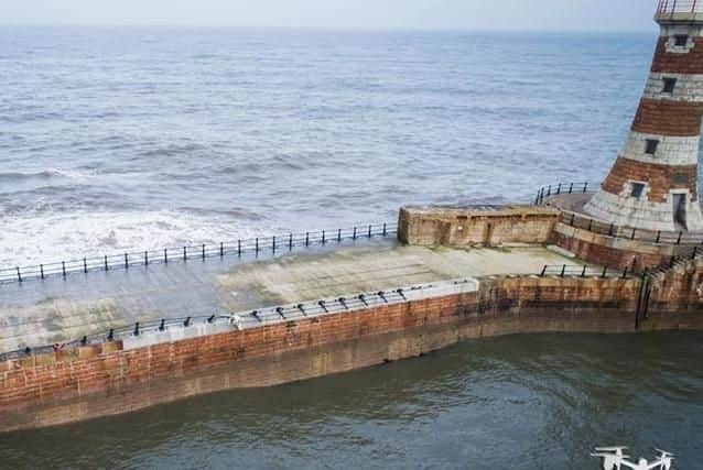 Damage to railings at Roker Pier following last week's storms. Picture by Brian Priest.