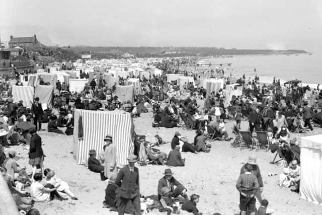 Seaburn beach on Whit Monday in 1929. Sunseekers were out in force to grab a spot on the sands.