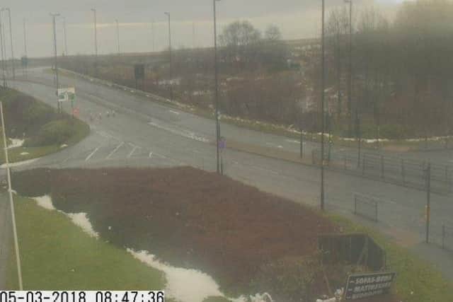 Access was blocked off to the A1018 Southern Radial Route at Salterfen Road yesterday. Photo from the @NELiveTraffic camera feed.