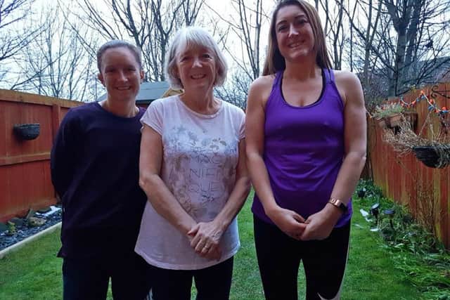 Sunderland runners Aly Dixon (left), alongside mum Lynn and sister Lisa Hutchinson.