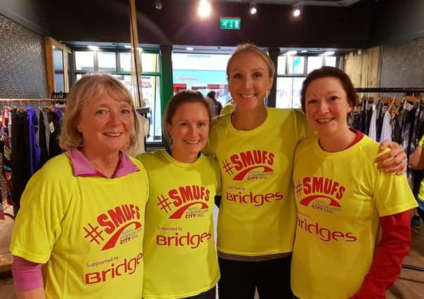 Aly Dixon with legendary athlete Paula Radcliffe flanked by mum Lynn and sister Lisa Hutchinson.