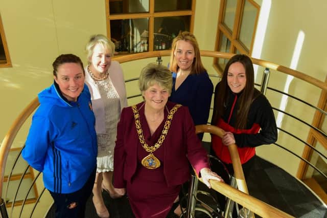 Pictured with the Mayor of Sunderland, Coun Doris MacKnight, centre, with from left to right, Melanie Copeland, Lynn OConnor, Tovah Grosscurth and Lucy Staniforth.