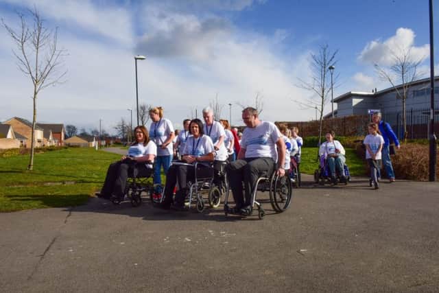Pupils from Southwick Primary School joined wheelchair users from Gildacre Fields to take part in races after a parade.