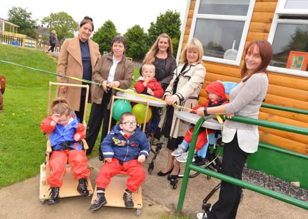 Opening of outdoor learning area at Sunningdale School.
From left teacher Leanne Watson, school governor Viv Ingleton,  school governor Claire Stewart, headteacher Celia Wright and teacher Nicola Waldron.