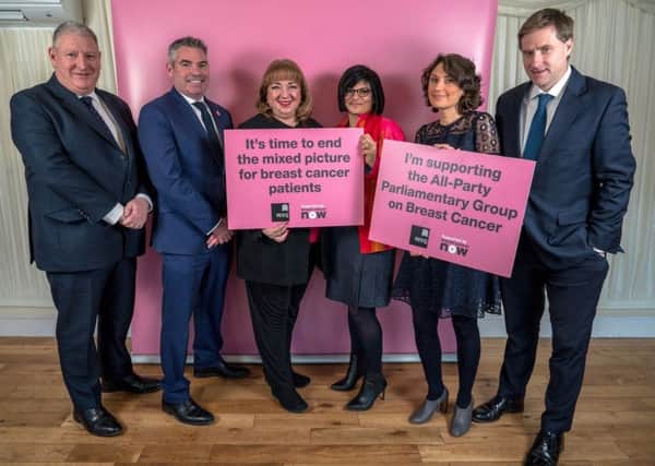 Sharon Hodgson MP, third left, showing her support of the latest report on Breast Cancer.