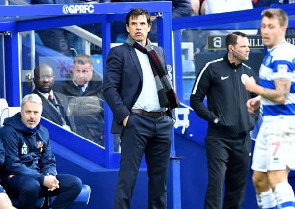 Chris Coleman watches Sunderland slide to defeat at QPR. Picture by Frank Reid