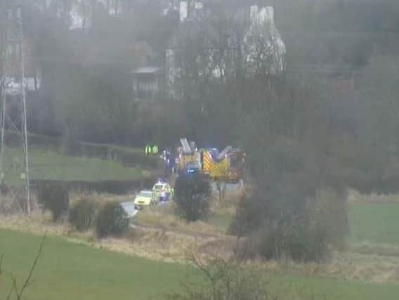 The scene of the incident at Downhill Lane. Photo by North East Traffic Live.
