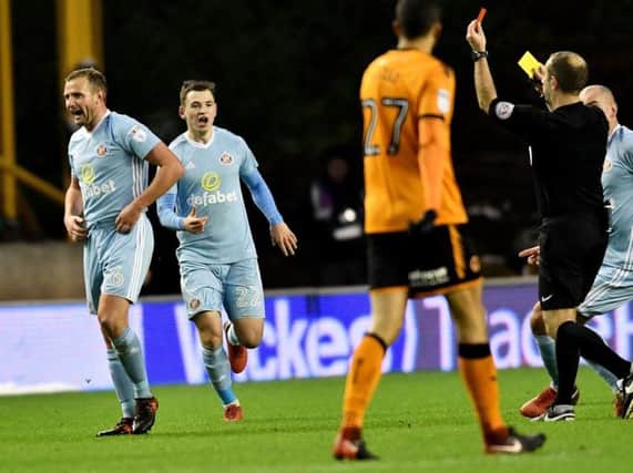 Lee Cattermole was sent off at Wolves.